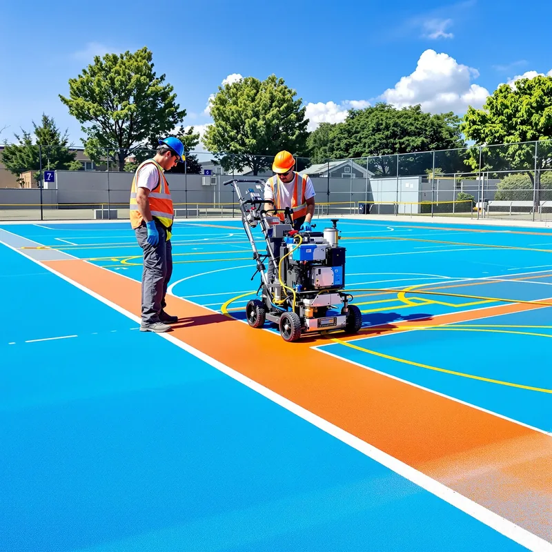 Court Marking Team at Work